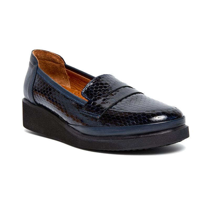 715-dark-blue Мокасины жен.кожа-кожа темно-синий